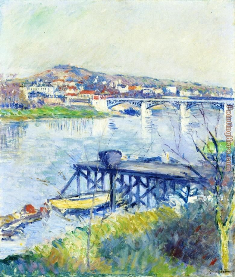The Bridge at Argenteuil painting - Gustave Caillebotte The Bridge at Argenteuil art painting
